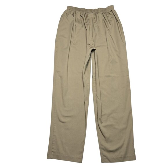 Vintage Priority One Pants Womens 26 Khaki Brown Elastic Waist Workwear Pleated - Picture 11 of 14